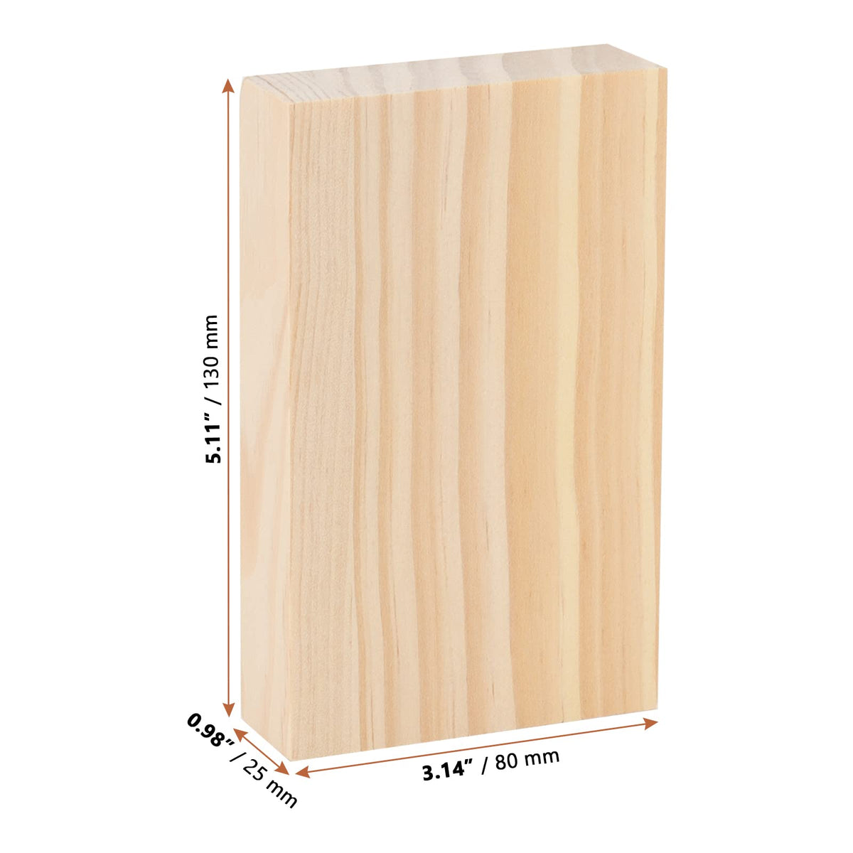 LEXININ 10 PCS Unfinished Wood Blocks, 5 x 3 x 1 Inch Wooden Cubes, Whittling Blocks for Crafts, DIY Projects, Carving