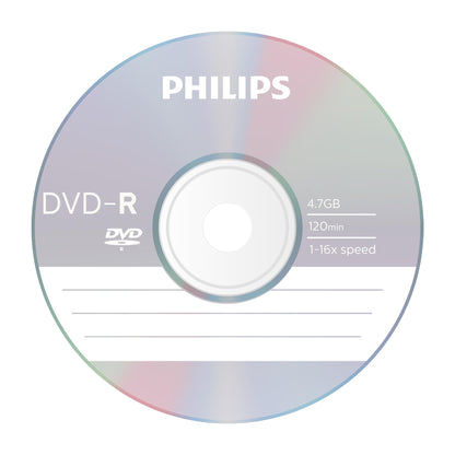 Philips DVD-R blank discs (4.7 GB data / 120 min Video/ 16x High Speed recording) 100 blank discs package - DM4S6B00F/00