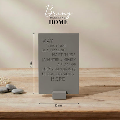 SURI Jewish Home Blessing – Modern Concrete Bless This Home Sign, Jewish Home Decor & New Home Gift