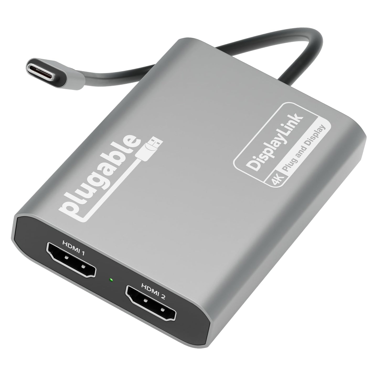 Plugable USB C to HDMI Adapter, Dual Monitor 4K 60Hz for Apple Mac M1/M2/M3, DisplayLink Multiple Displays for Thunderbolt Macbook or iMac, Driver Required (USBC-6950M)
