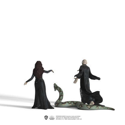 Schleich Harry Potter - 3PC Voldemort, Bellatrix Lestrange and Nagini Figurines - Harry Potter Set - Wizarding World Collectible Figures for Kids and Adults - Ages 6+ | 42684