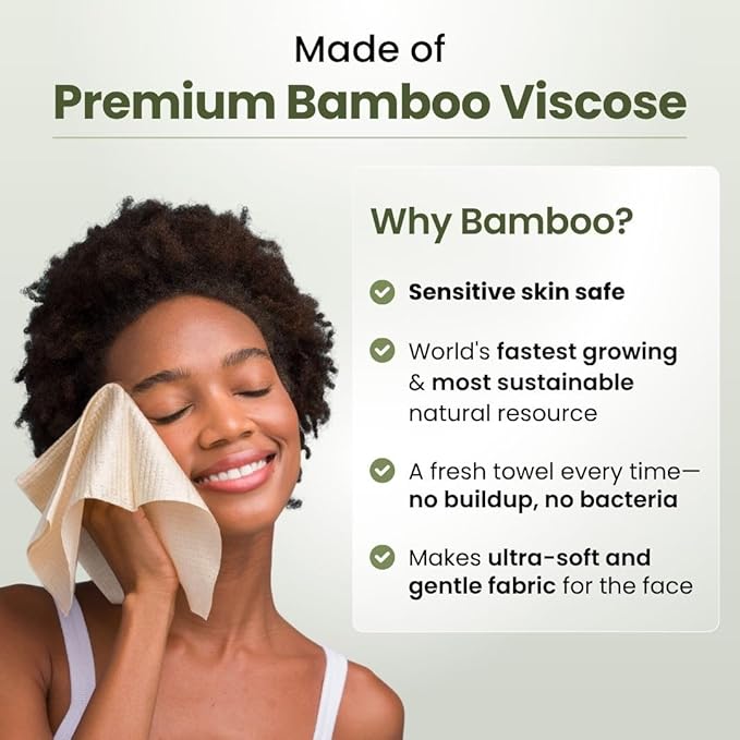 Clean Skin Club Bamboo Viscose Clean Towels® XL 100% USDA Biobased Face Towel