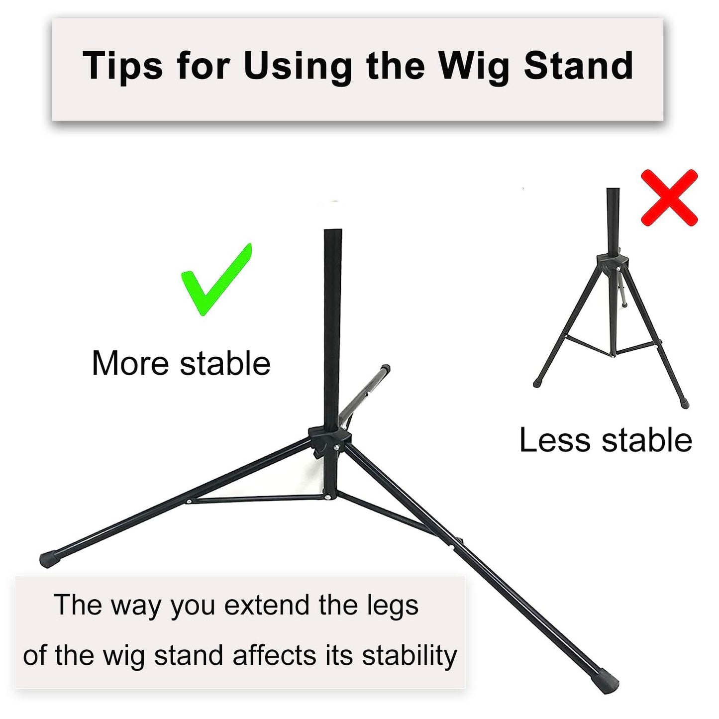 xnicx Wig Stand Mannequin Head Stand,Wig Tripod Height Adjustment(90-137cm) For Mannequin head,Manikin head,Canvas Foam Head,Hair Doll Head,for Wigs,Training and Hairdressing with Carry Bag