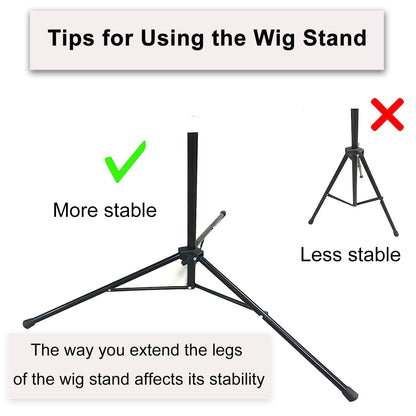 xnicx Wig Stand Mannequin Head Stand,Wig Tripod Height Adjustment(90-137cm) For Mannequin head,Manikin head,Canvas Foam Head,Hair Doll Head,for Wigs,Training and Hairdressing with Carry Bag