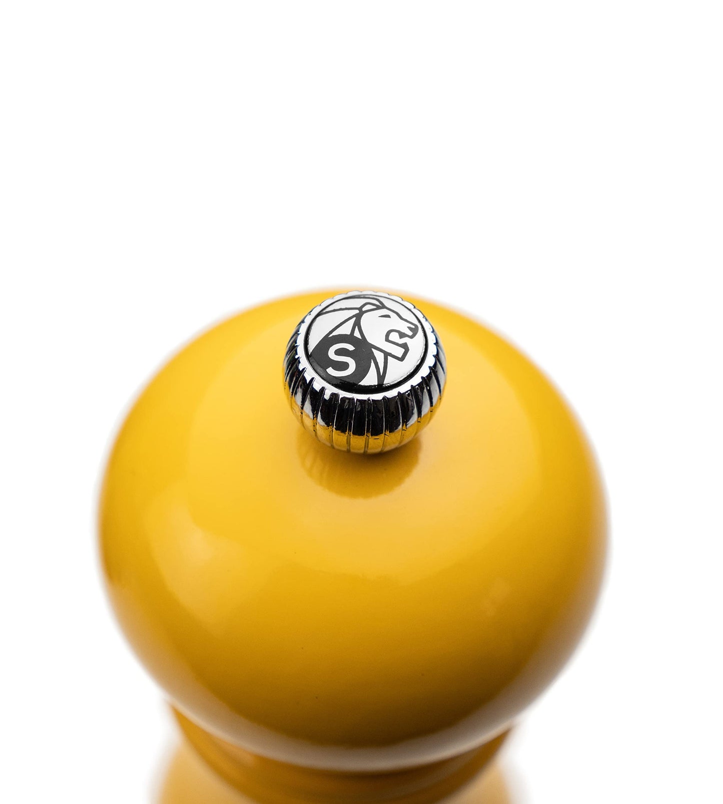 Manual Wooden Salt Mill in Saffron Yellow Gloss, 18cm - 7in.