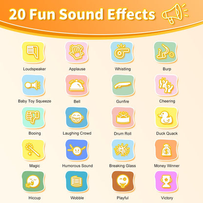 Sound Effects Machine 20 Hilarious Sounds Fart Machine Easter Basket Stuffers Noise Maker Prank for 3 4 5 6 7 8 9 10 11 12 13 Year Old Kids Gifts for Boys Girls (Include 2 AAA Battery)