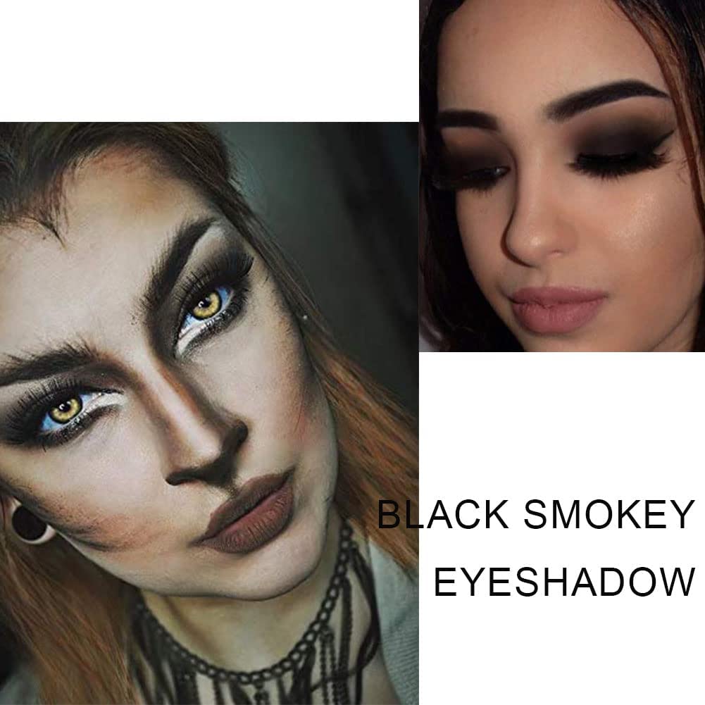 AMY'S DIARY Black Smokey Silver Glitter Shimmer Eye Eyeshadow Makeup Palette,9 Colors Cool Toned Matte Glitter Make Up Black Radiance Eyeshadow Palette Sombras De Ojos Profesional(A)
