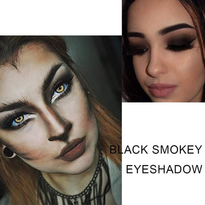 AMY'S DIARY Black Smokey Silver Glitter Shimmer Eye Eyeshadow Makeup Palette,9 Colors Cool Toned Matte Glitter Make Up Black Radiance Eyeshadow Palette Sombras De Ojos Profesional(A)