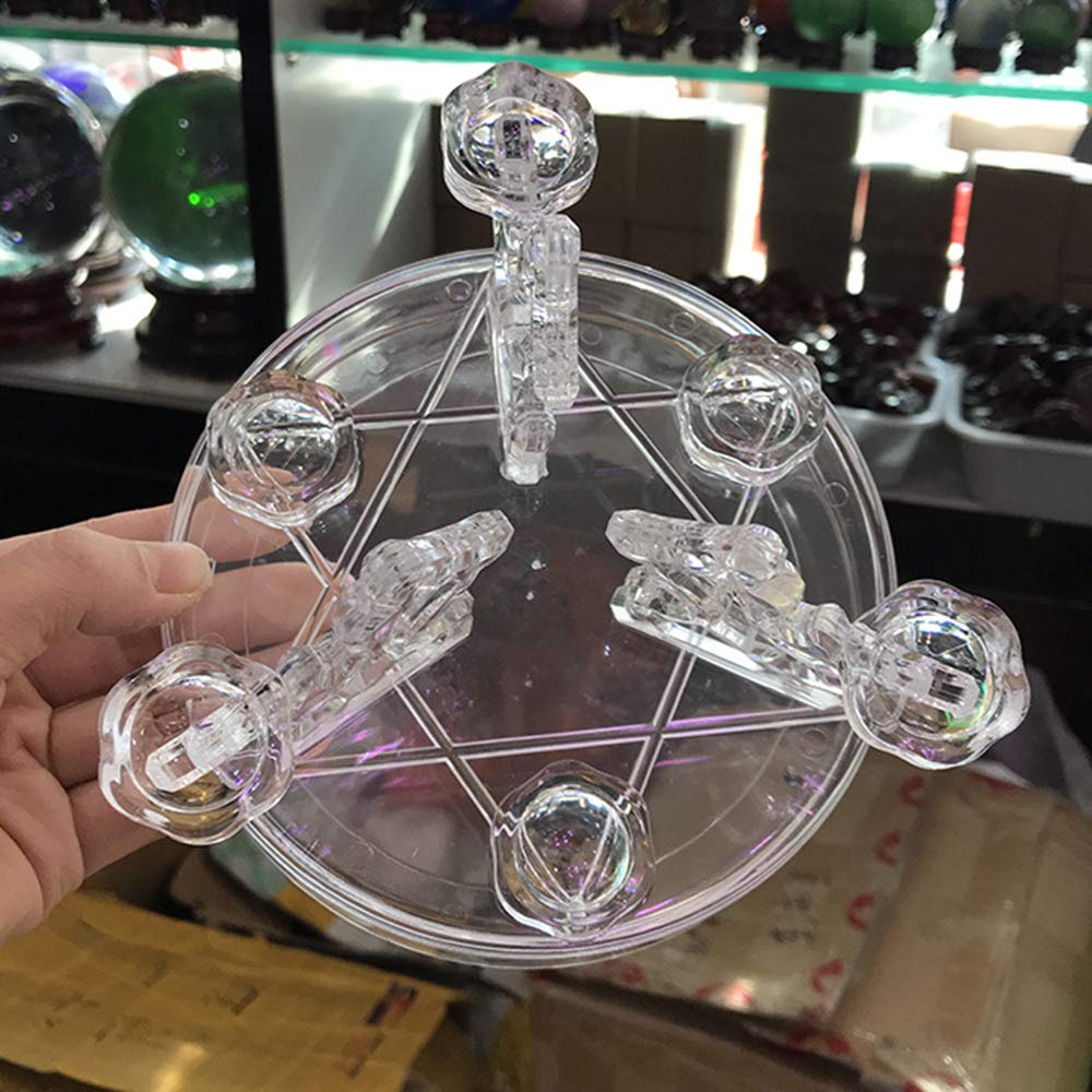 NEBAISEN Acrylic Crystal Ball Base Display Stand Transparent Glass Sphere Ball Holder Stand for 7 Pieces Balls Desktop Ornament