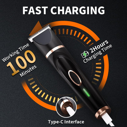 Liuqo Dog Clippers Grooming Kit with Paw Trimmer, 3 in 1 Low Noise Electric Rechargeable Cordless Pet Shaver with Nail Grinder Dog Hair Trimmer for Dogs Cats and Other Pets