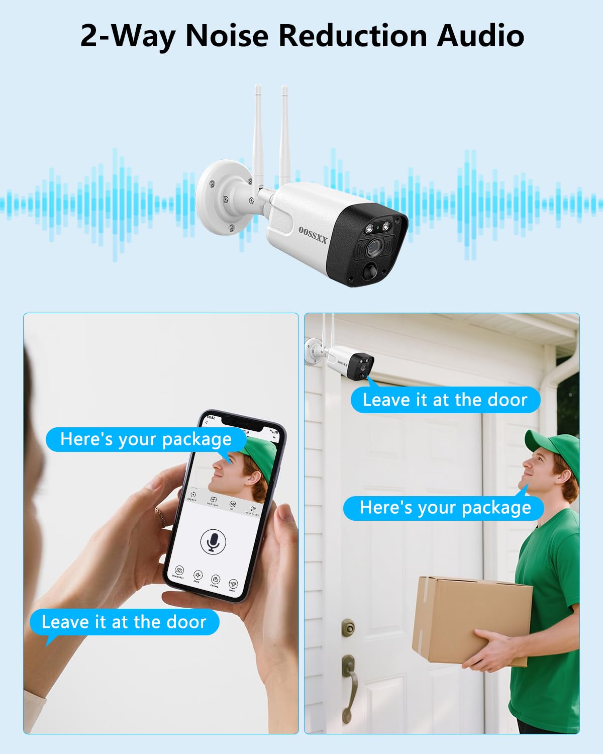(2026 Update 120 Days Storage) Wireless WiFi Outdoor Security Camera System with Dual Antenna Cameras, 55% Stronger Signal, 130° Wide Angle, 2-Way Audio, No Monthly Fee, Home NVR Security System