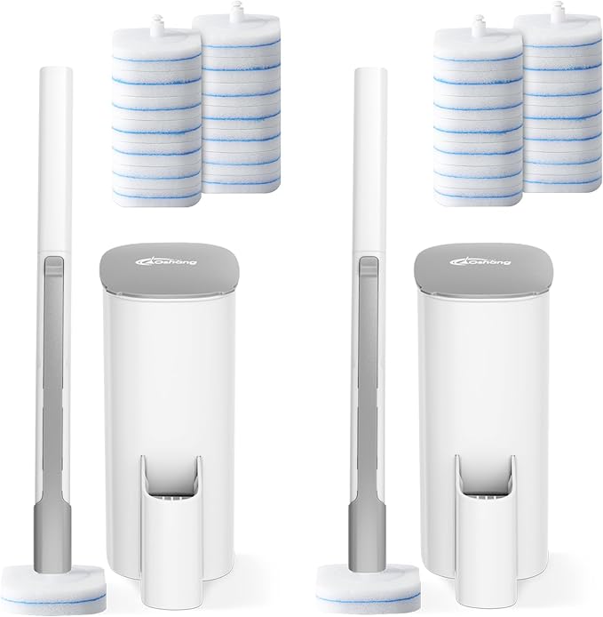 oshang Disposable Toilet Brush 2 Pack- Toilet Bowl Cleaner, Toilet Cleaning