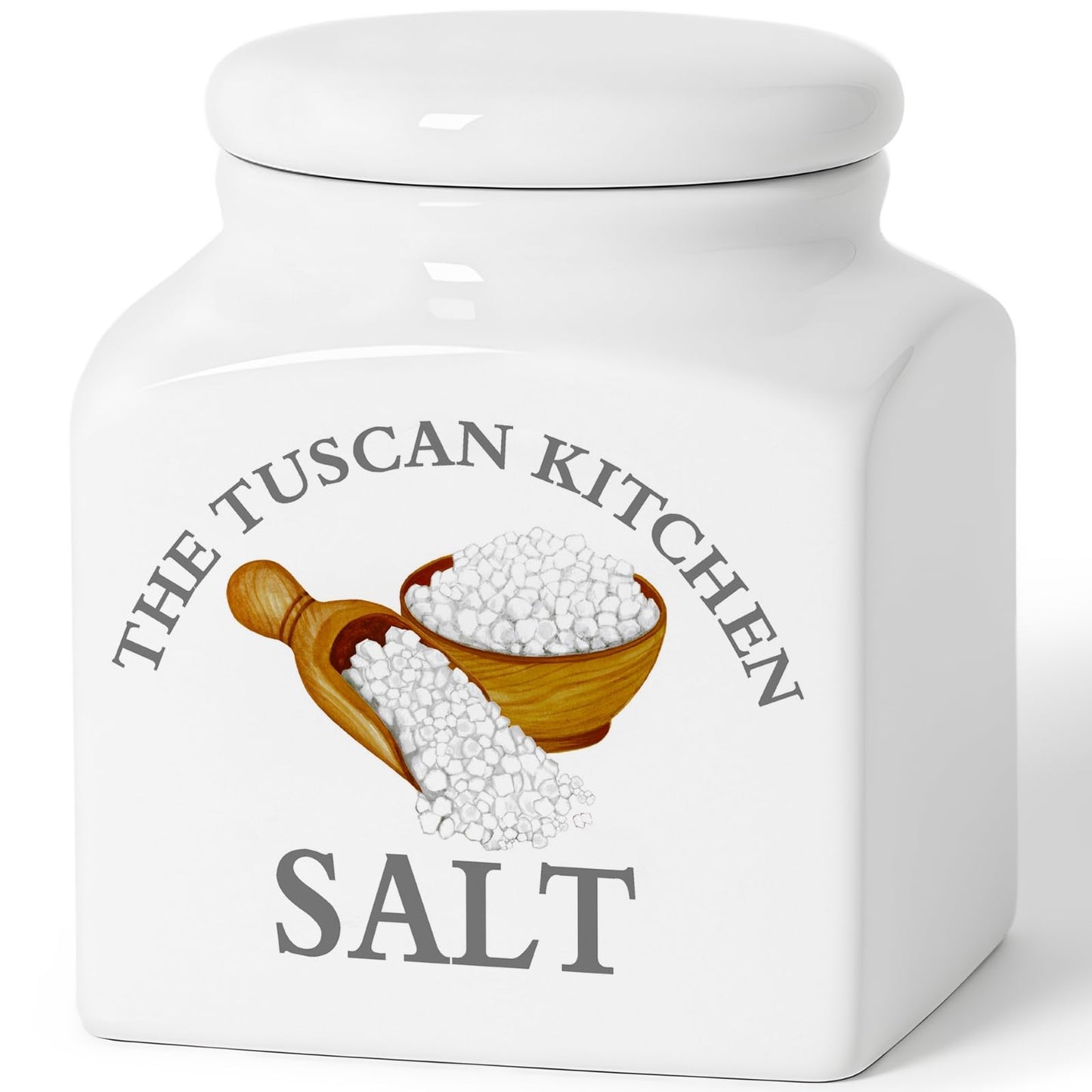 HOMBENE Kitchen Ceramic Canisters Salt Jar, Food Storage Jar with Airtight Lids 38 fl. oz Ceramic Containers Seasoning Containers