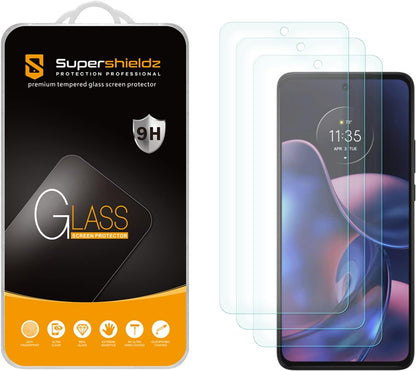 Supershieldz (3 Pack) Designed for Motorola Edge (2022) Tempered Glass Screen Protector, Anti Scratch, Bubble Free
