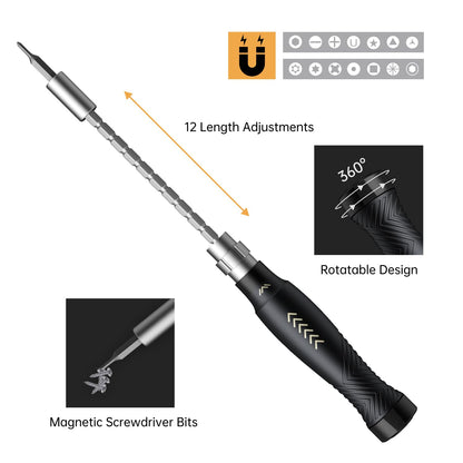 Adjustable Precision Screwdriver Set, Laptop Scredriver, JAKEMY 164 in 1 Professional Computer Repair Tool Kit with T5 T6 Torx Screwdriver for Phone/Glasses/Watch/RC Car/Xbox