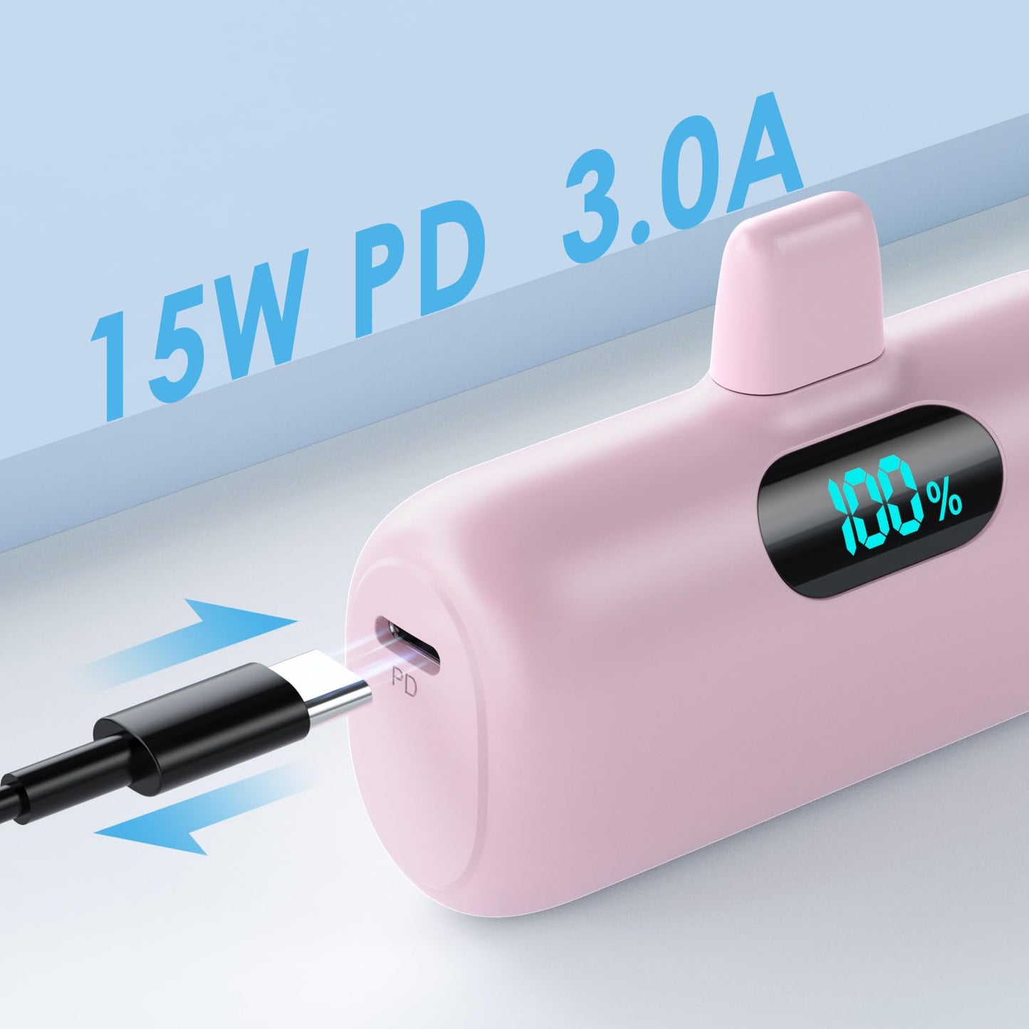 Small Portable Charger for iPhone,Upgraded 5000mAh PD Fast Charging Power Bank,Mini Battery Pack Backup Charger Compatible with iPhone 14/14 Pro Max/13/13 Pro/12 Pro/11/XS/XR/X/8/7/6 etc-Black