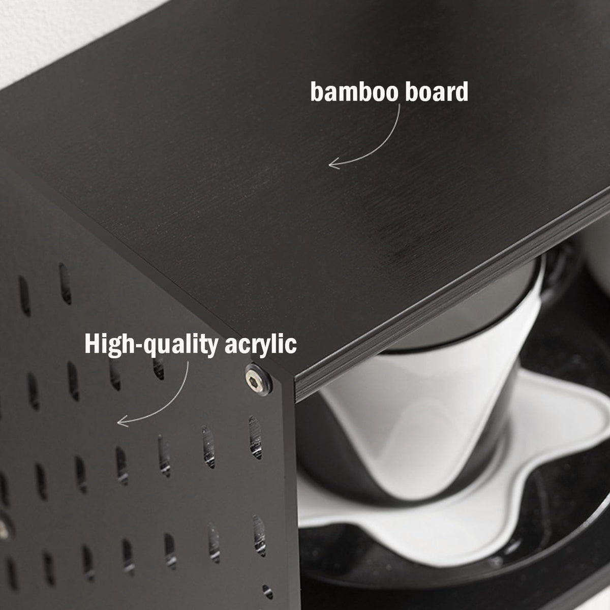 SANRETAHO Bamboo Cologne Organizer for Men, 3-Tier Perfume Organizer, Makeup Display Shelf for Vanity, Bathroom Counter Organizers and Storage Shelf, Black