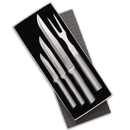 Rada Cutlery Prepare Then Carve Gift Set (S3C), 4-Piece Knife Set, Stainless Steel Blades, Silver Handle