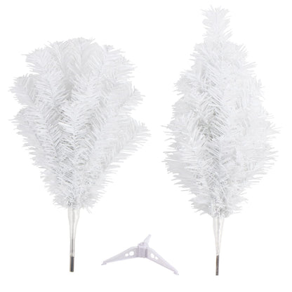 CCINEE 2Ft Artificial Christmas Tree, White Mini Tabletop Xmas Tree with Plastic Stand 80 Branches Tips for Christmas Party Supplies Home Indoor Decoration