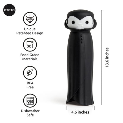 OTOTO Drac N' Roll Vampire Garlic Roller, Silicone Garlic Peeler Tube, Silicone Tube Roller for Halloween - Kitchen Gadget for Garlic, Garlic Tube, Garlic Crusher