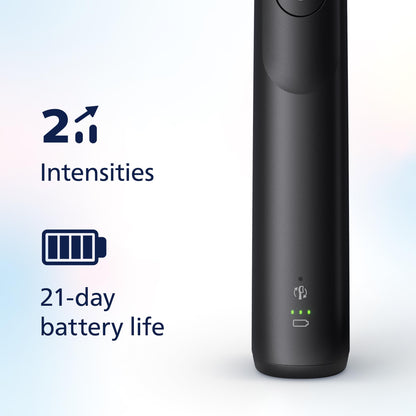 Philips Sonicare 5300 Electric Toothbrush, Sonic Toothbrush with 2 Intensity Levels, Pressure Alert, EasyStart, SmarTimer and BrushPacer, Black, Model HX7101/01 [New Technology]