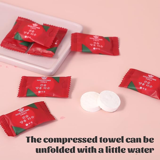 100 Pcs Mini Compressed Towels, Disposable Face Compressed Towel, Compressed