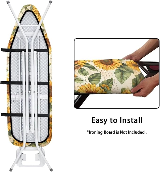 Sunflower Ironing Board Cover, Hummingbird Ironing Board Pad Cover Protector