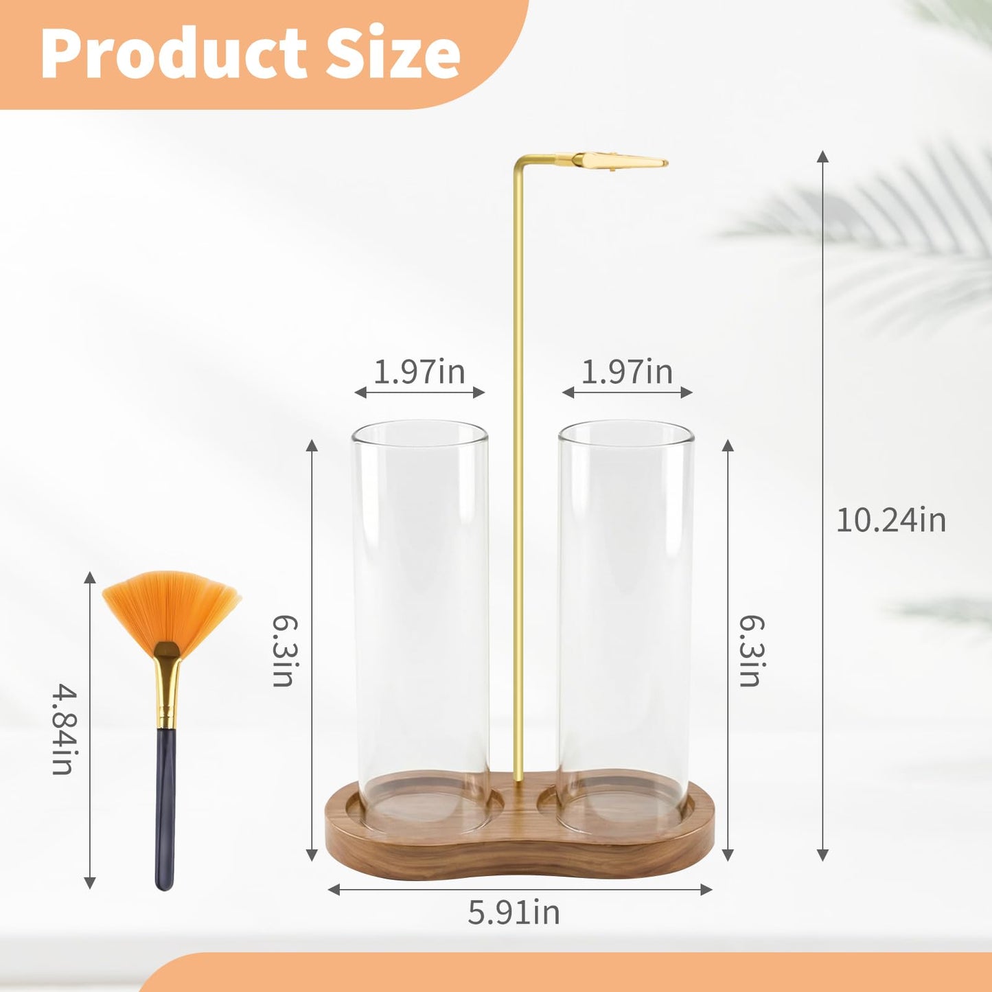VELQUA Glass Incense Holder, 2 in 1 Incense Burner Holder with Storage, Hanging Upside Down Incense Sticks Holder with Glass Ash Catcher for Meditation Yoga Spa Room Decor