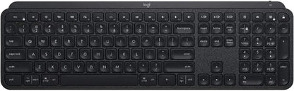 Logitech MX Keys Advanced Wireless Illuminated Keyboard, Tactile Responsive Typing, Backlighting, Bluetooth, USB-C, Apple macOS, Microsoft Windows, Linux, iOS, Android, Metal Build (Black)