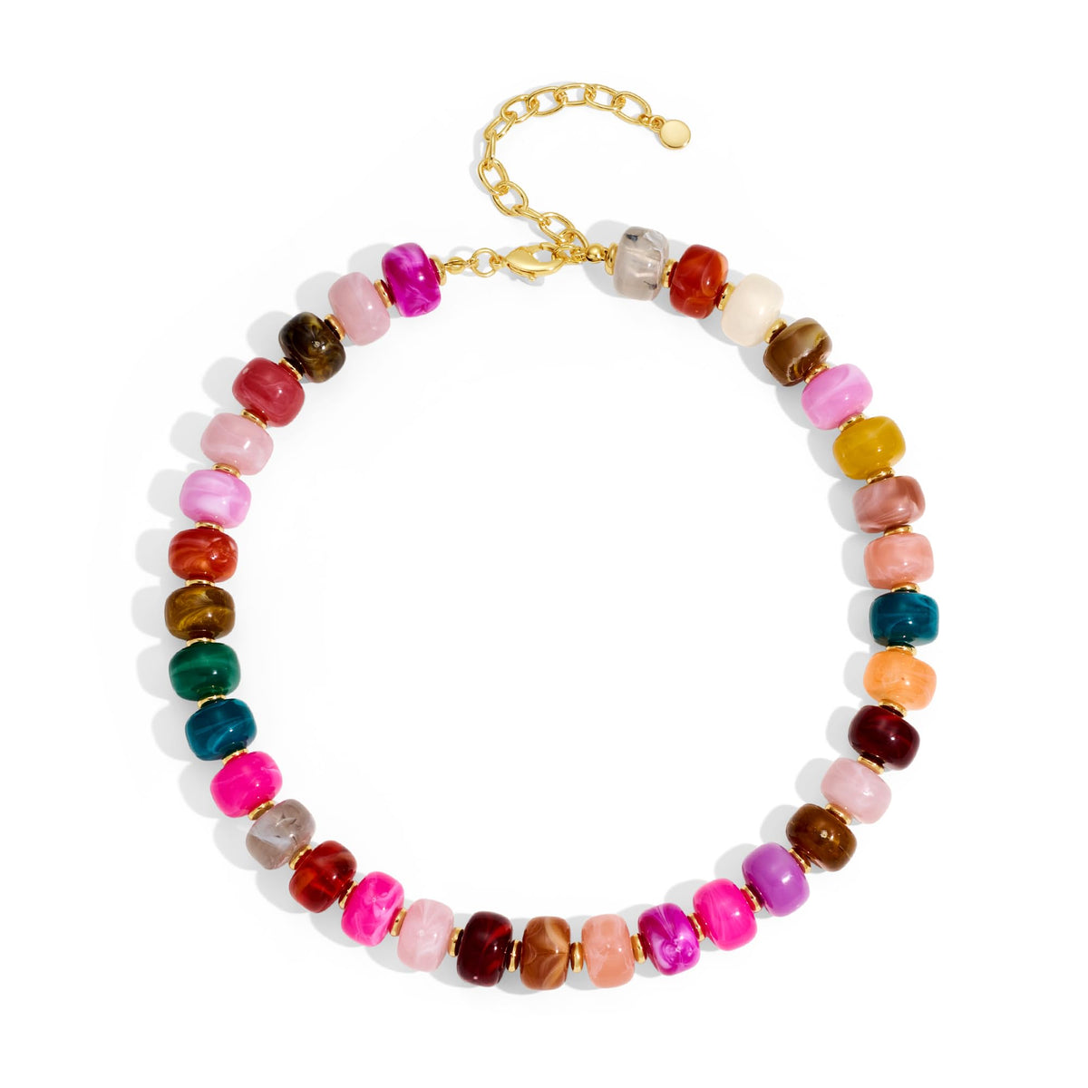 WOWORAMA Colorful Beaded Necklaces for Women Multicolor Acrylic Resin Beads Choker Necklace Trendy Statement Chunky Necklace Boho Summer Holiday Jewelry
