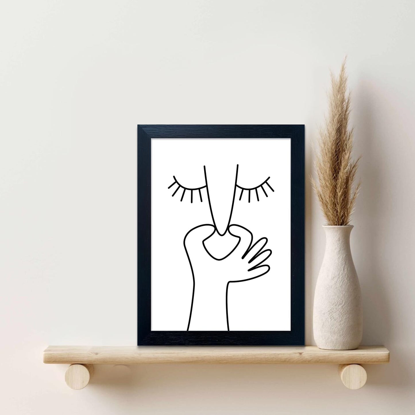 Bathroom Picture Wall Decor, Framed Black and White Bathroom Wall Art, Toilet Paper in Little Funny Raccoon's Hand Animal Canvas Print Painting