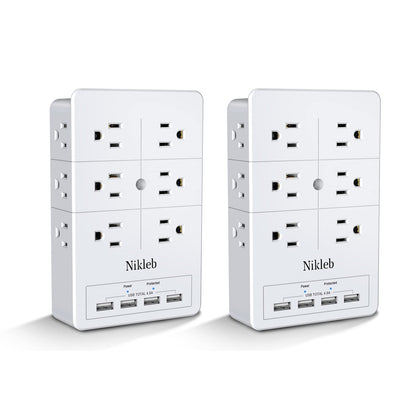 Power Strip 23 in 1, 20 Outlets Surge Protector Wall Mount with 2 USB+1 USB C Ports, Multi Plug Extension Cord 6ft Heavy Duty, Accessories for Gaming, Studio, Home, Office, Desk Organizers