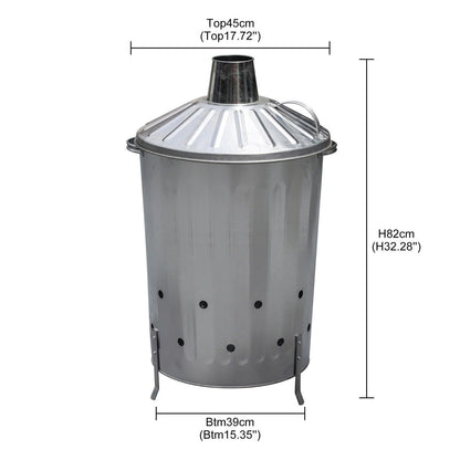 90L Galvanised Garden Incinerator Fire Bin