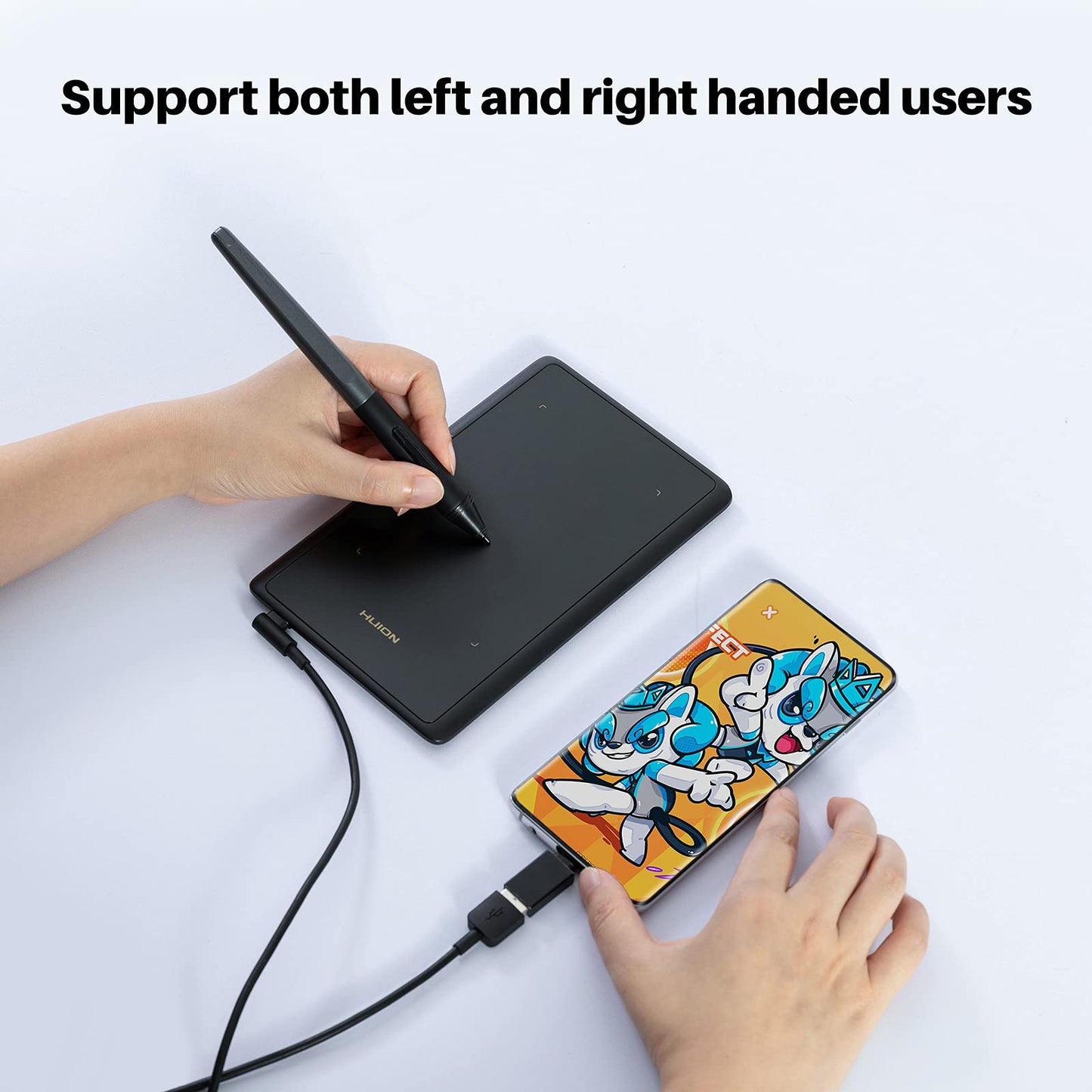 HUION H420X OSU Tablet Graphic Drawing with 8192 Levels Pressure Battery-Free Stylus, 4.17x2.6 inch Digital Tablet Compatible with Window/Mac/Linux/Android for OSU Game, Online Teaching