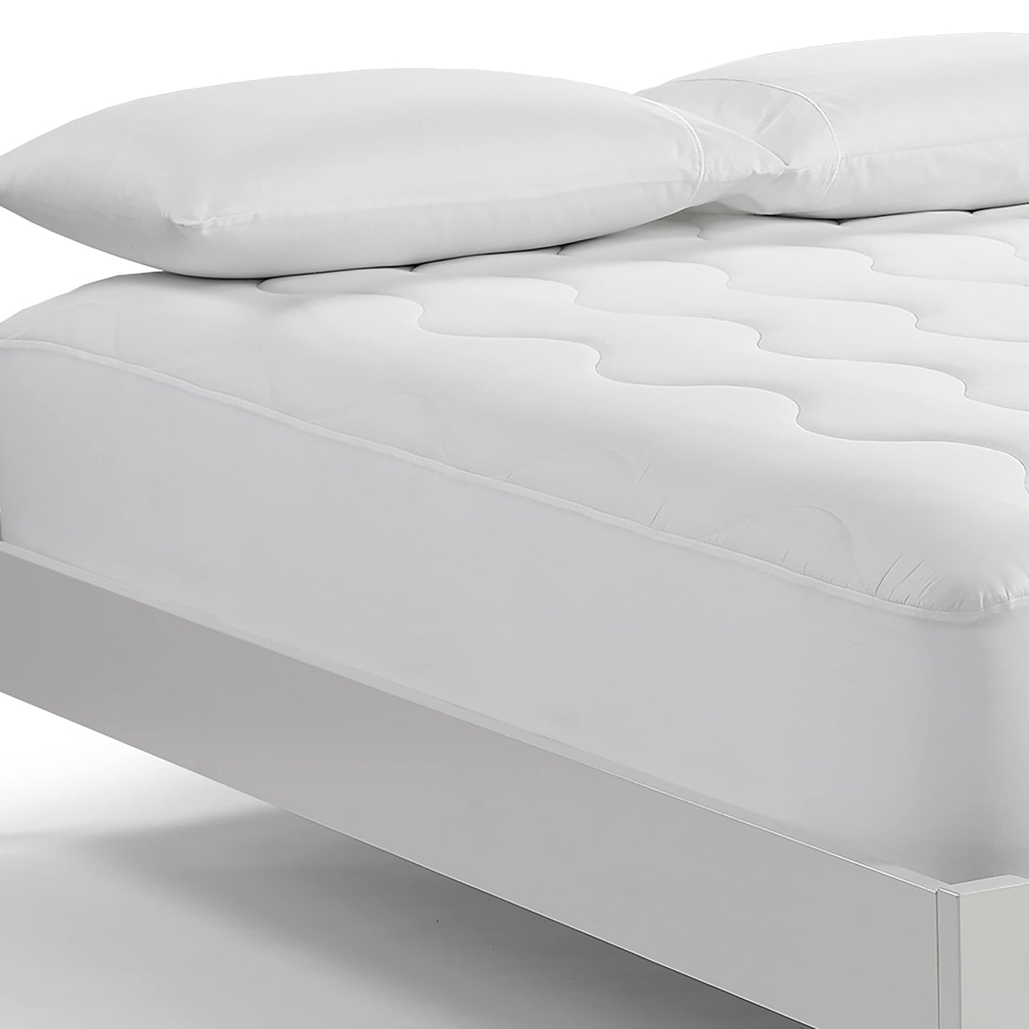 Serta Air Dry Extra Comfort Performance Fabric Quilted Mattress Pad, Cooling and Breathable Mattress Cover, Moisture Wicking Protection with 15" Deep Pocket, Full, White