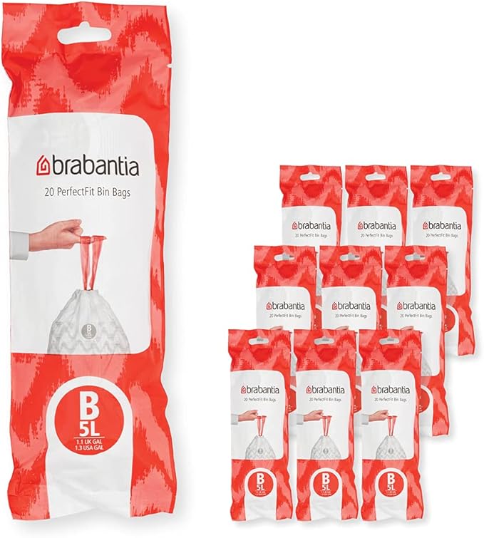 Brabantia PerfectFit Trash Bags Thick Plastic Trash Can Liners