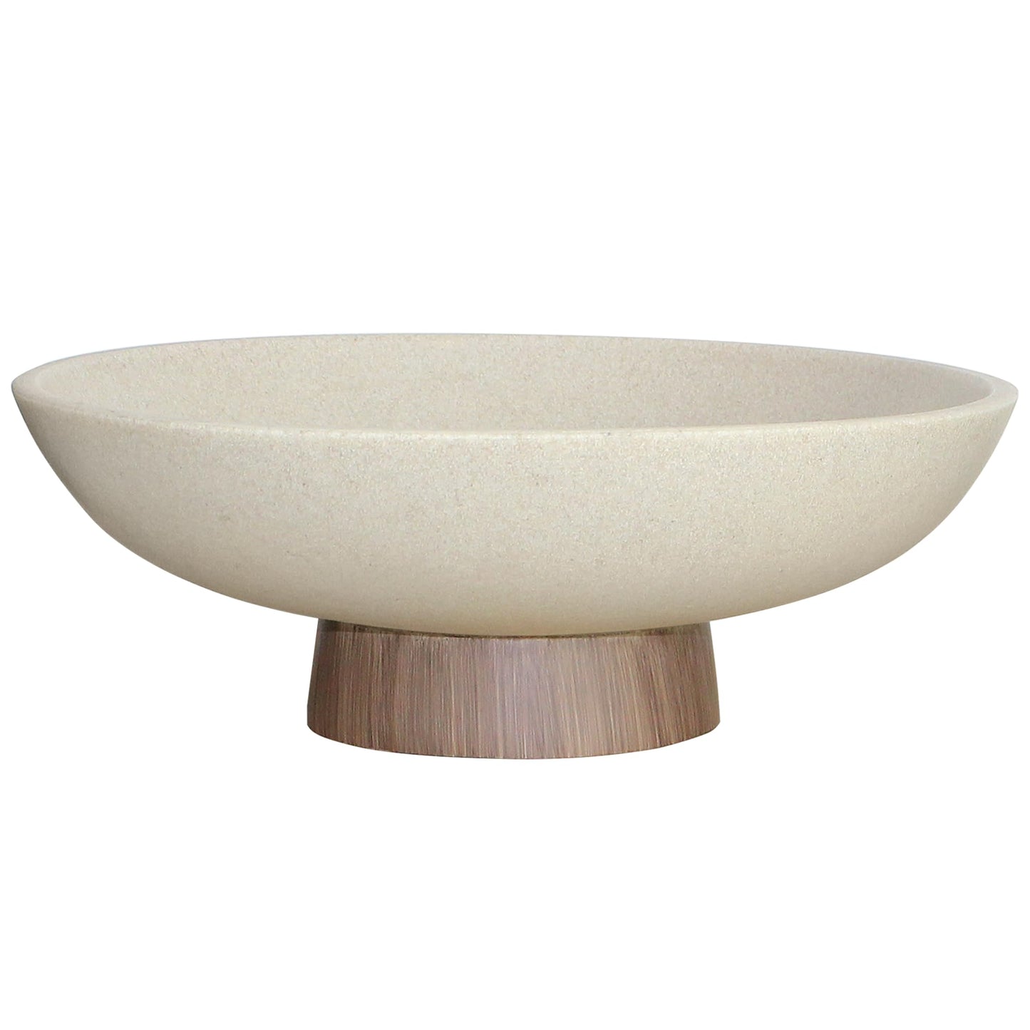 LIN CHUAN Modern Resin Pedestal Bowl – Large Fruit Bowl for Kitchen Counter, Catch All Bowl for Entryway Table, Stylish Key Bowl & Dining Centerpiece, Brown