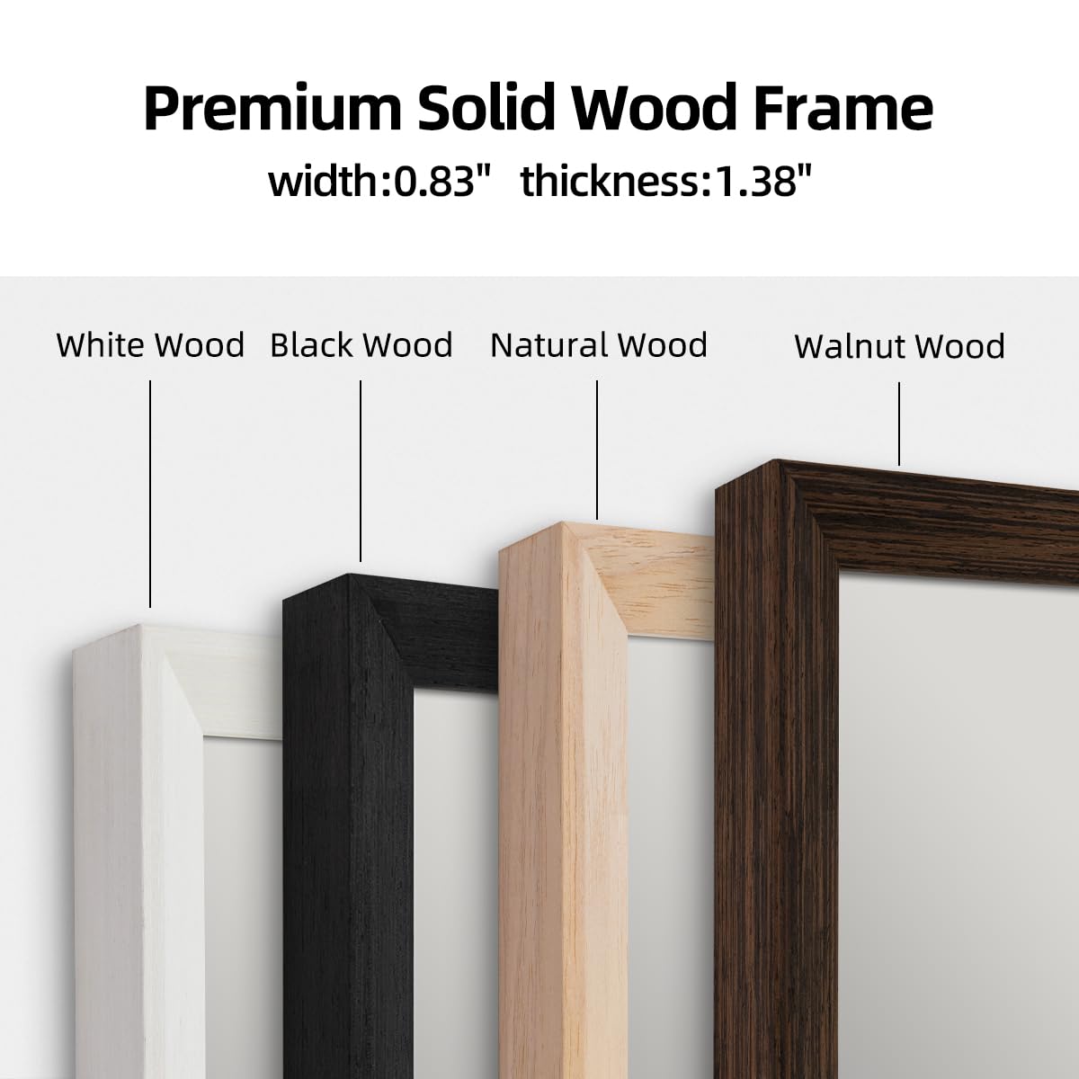SIEANE 30" x 36" Natural Wood Framed Wall Mirror, HD Rustic Wooden Bathroom Vanity Mirror, Shatterproof, Waterproof, Rectangle Decor Farmhouse, Bedroom, Entryway, Horizontal/Vertical