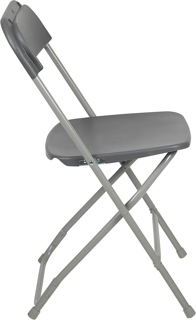 Flash Furniture Hercules Series Plastic Folding Chair - Grey - 6 Pack 650LB Weight Capacity Comfortable Event Chair-Lightweight Folding Chair