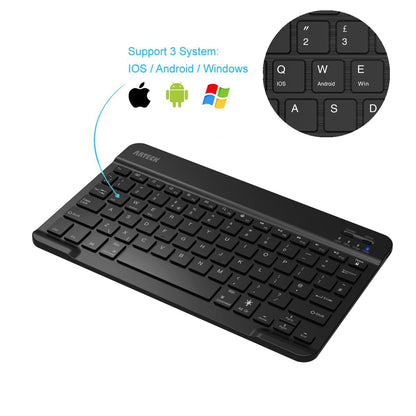 Arteck Universal Backlit 7-Colors & Adjustable Brightness Ultra Light Slim Portable Wireless Bluetooth 3.0 Keyboard for iOS iPad Pro, iPad Air, iPad Mini, Android, MacOS, Windows Tablets PC Smartphone