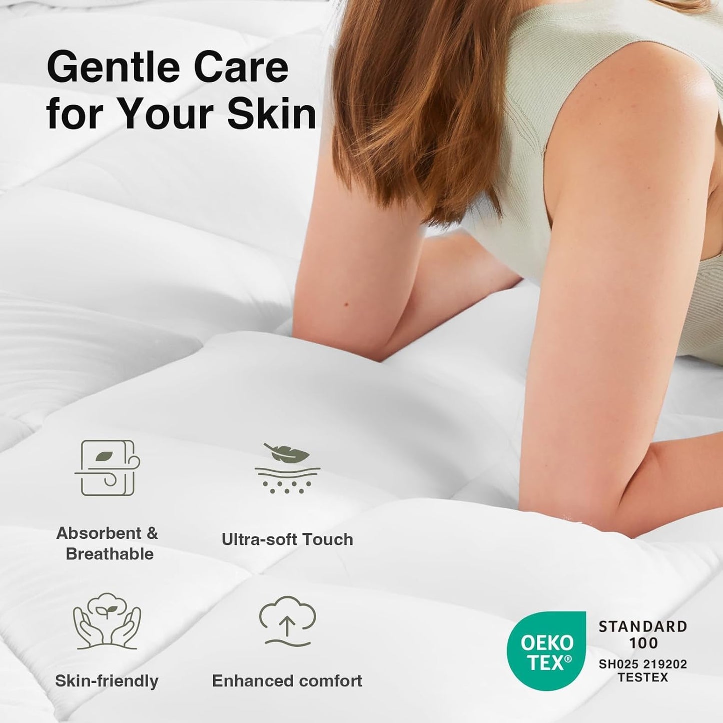 Novilla Queen Mattress Topper, Extra Thick Pillow Top Mattress Pad, Down Alternative Fill Breathable Cover, 8-21" Deep Pocket Soft Bed Topper for Back Pain Relief