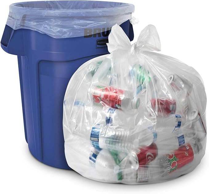 Aluf Plastics 45 Gallon 1.5 MIL Clear Garbage Bags