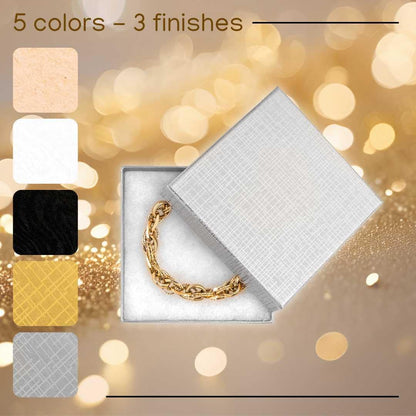 Prestige & Fancy Jewelry Gift Boxes 6 Pack 3.5x3.5x1 inch Cardboard Jewelry Box, Cotton Filled Small Gift Boxes With Lids | For Earring, Bracelet, Necklace, Gift Card Boxes For Presents