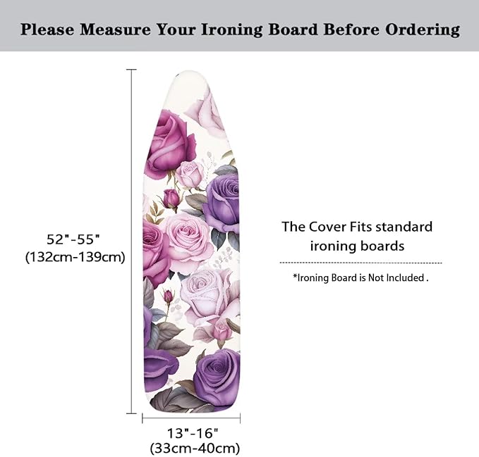 Floral Ironing Board Cover and Pad 15x54 Inch, Iron Board Cover