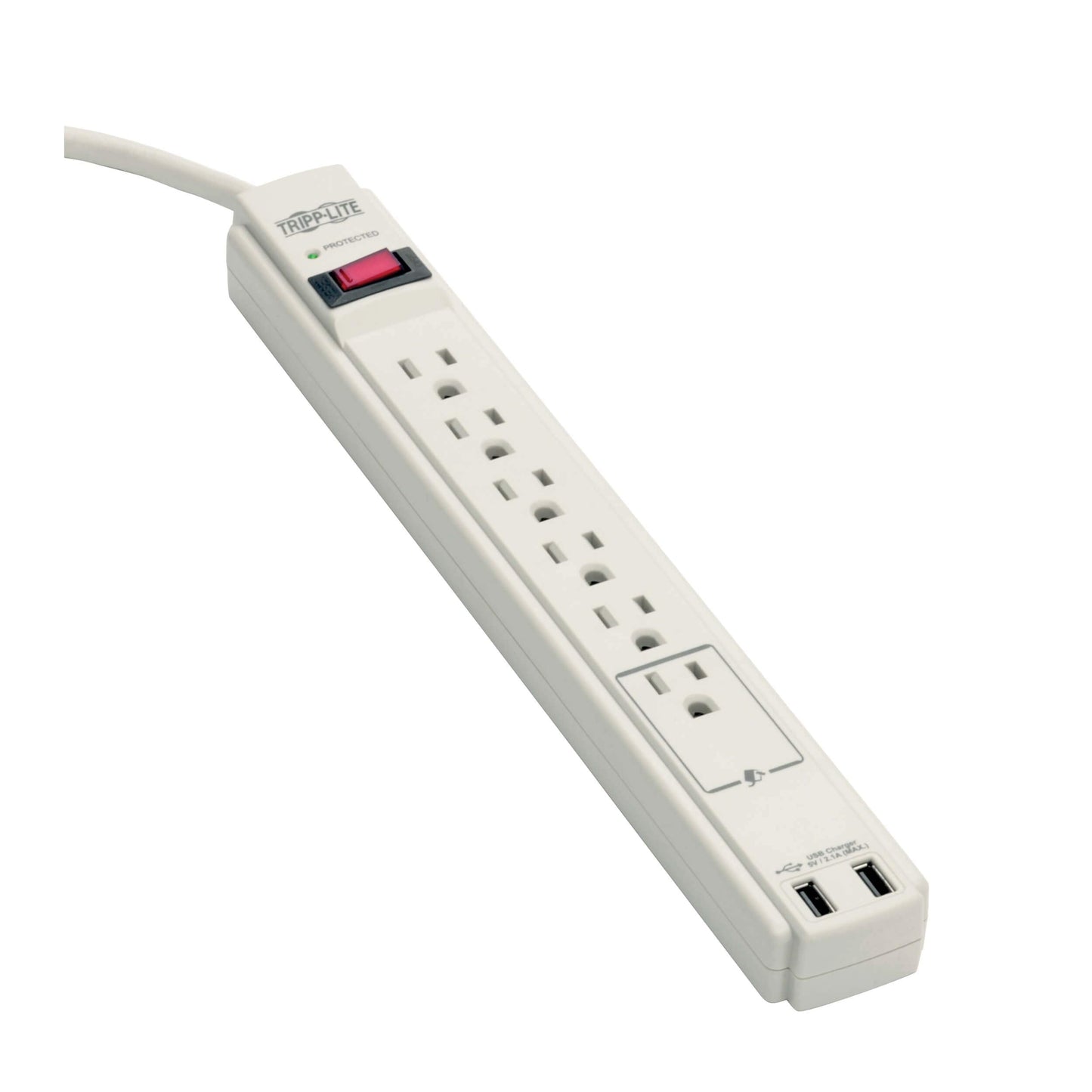 Eaton Tripp Lite series 6 Outlet Surge Protector Power Strip, 6ft Extension Cord, 900 Joules, 15A Circuit Breaker, UL Certified, Black (TLP606B)