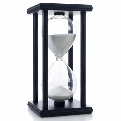 JIEHET Hourglass Sand Timer 15 Minutes, Hour Glass with Sand Decoration for Kids, Sand Clock Watch for Room Birthday Tea Coffee Table Book Shelf School Game Ornament Wooden (White Sand)