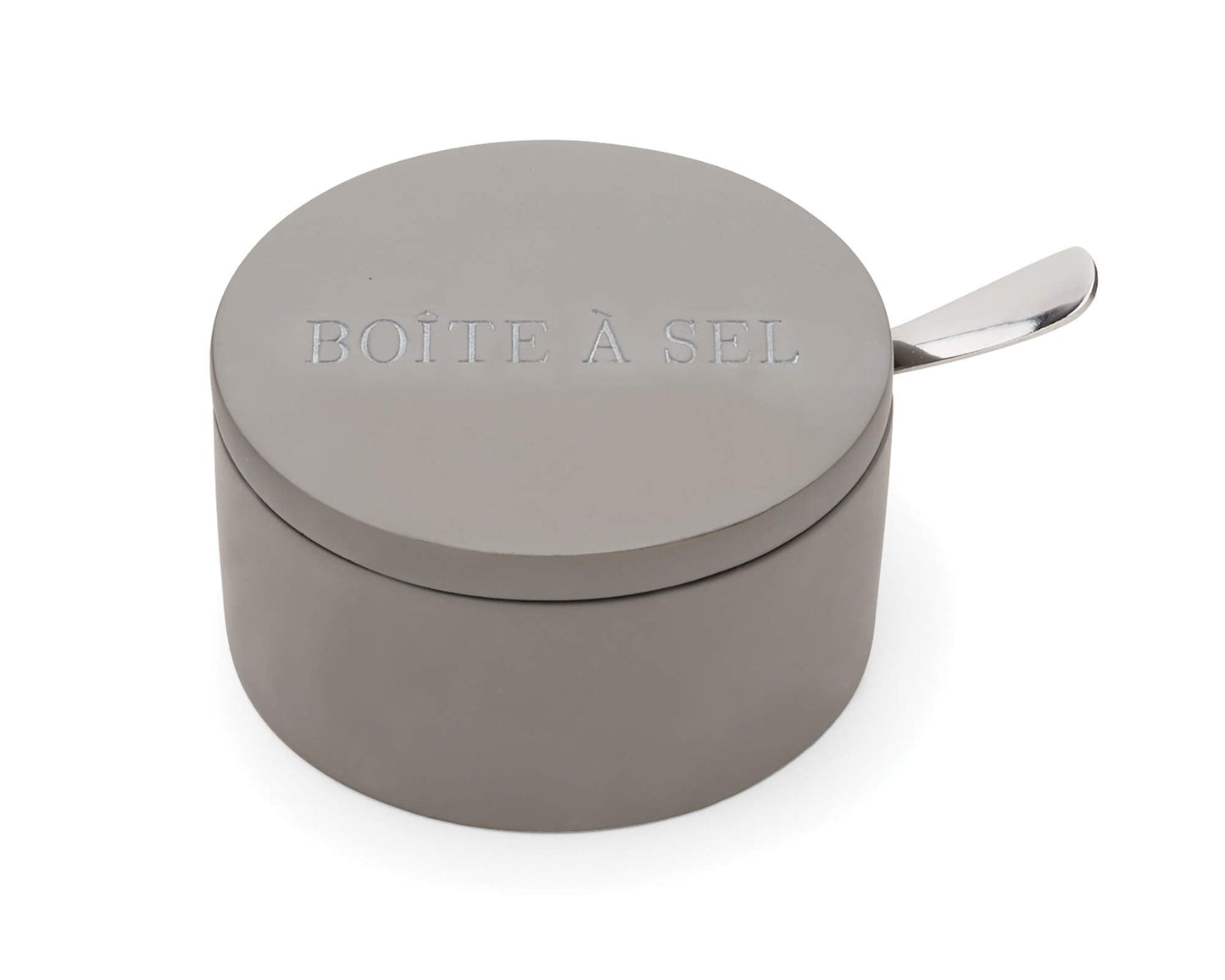 Fox Run Cement Dual Chamber Salt Cellar, 3 x 5 x 4.75 inches, Gray