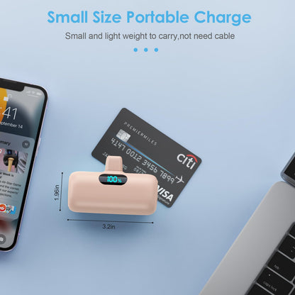 Small Portable Charger for iPhone,Upgraded 5000mAh PD Fast Charging Power Bank,Mini Battery Pack Backup Charger Compatible with iPhone 14/14 Pro Max/13/13 Pro/12 Pro/11/XS/XR/X/8/7/6 etc-Black