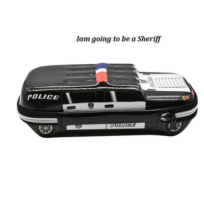 Lopenle Cool SUV Police Car Pencil Case Large Capacity Pencil Box Novelty Pencil bag Storage box Black Waterproof Made of EVA Material…