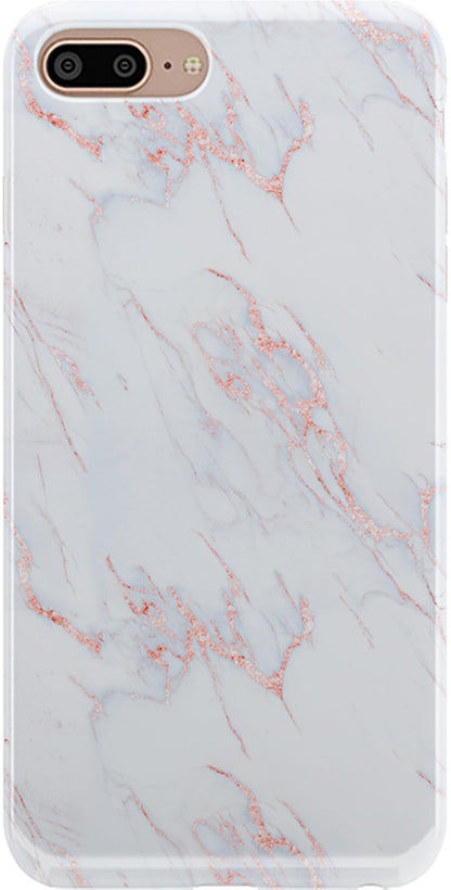 Casely iPhone 6/7/8 Plus Case | Stepping Up | Geo Rose Gold Marble | Classic Ultra Slim Design